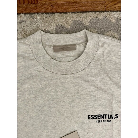 Fear of God Essentials Light Oatmeal Short Sleeve T-Shirt Size Large (SS22) XL - Picture 7 of 11